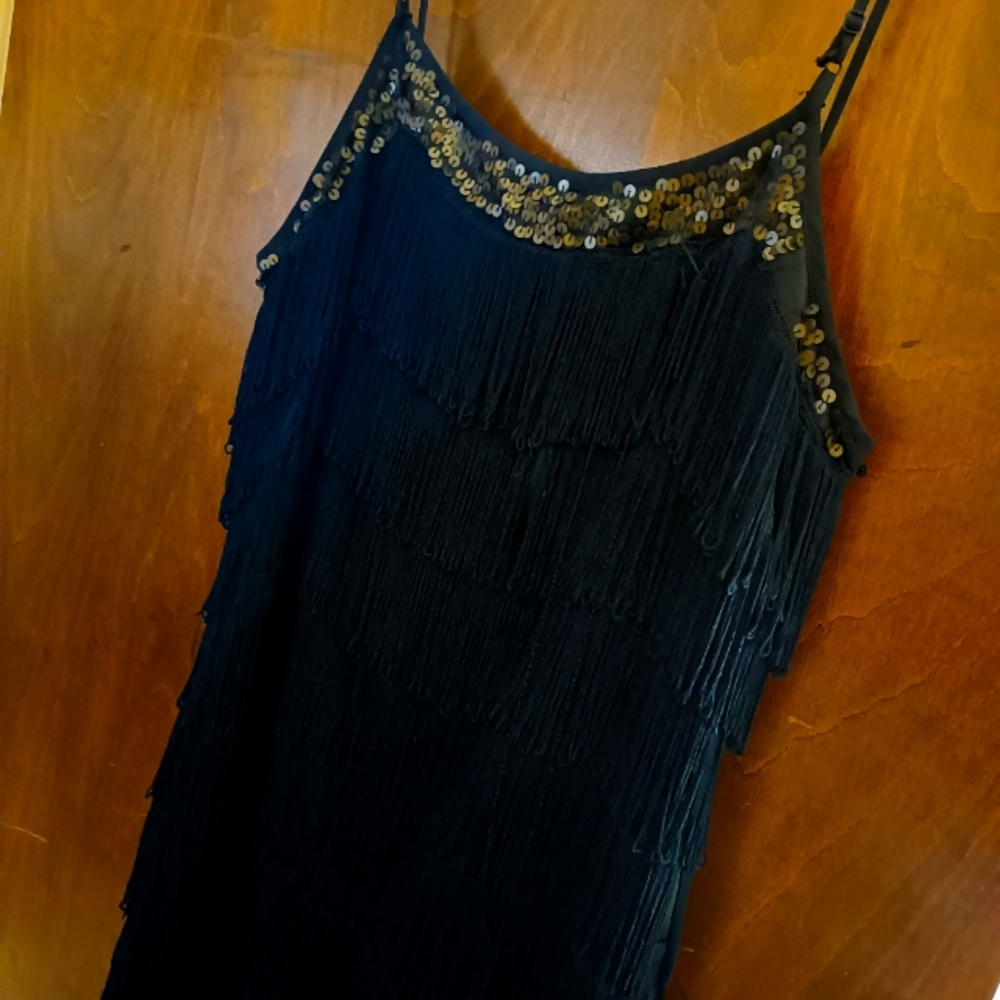 Fringe little black dress